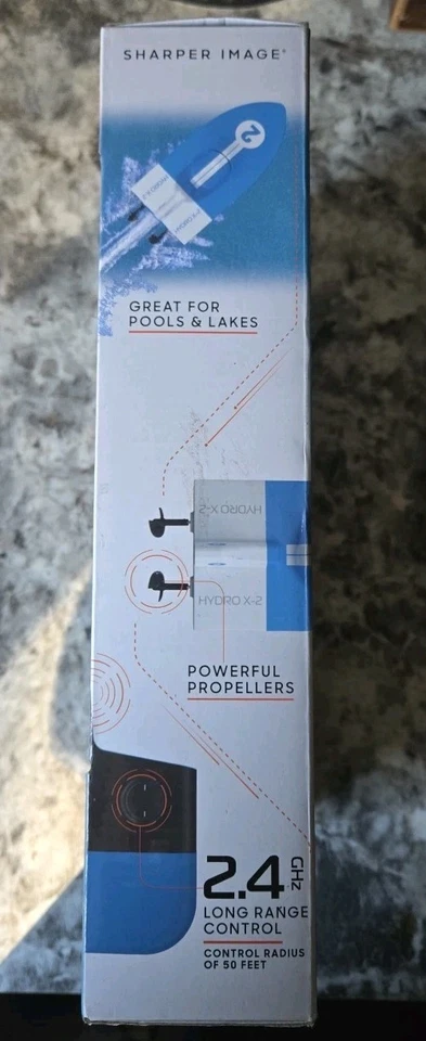 New Sharper Image X-TREME Hydro Racer Radio Control Speedboat Blue #2 50 Ft Rang - Image 2 of 4