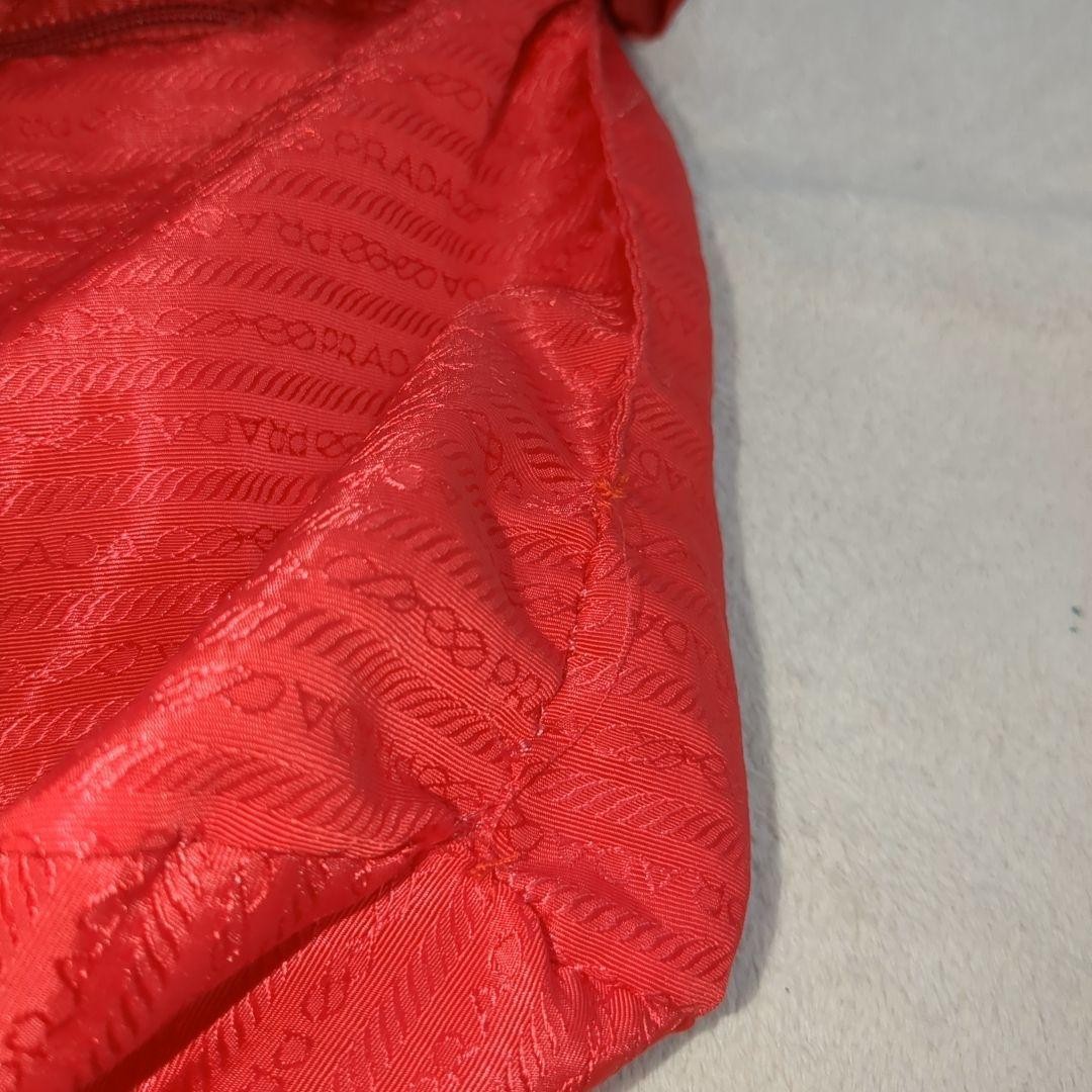 PRADA Backpack Red Testo Nylon Triangle Logo Leat… - image 20