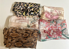 Vintage Scarfs Mixed Lot of 5 multicolored variety of sizes
