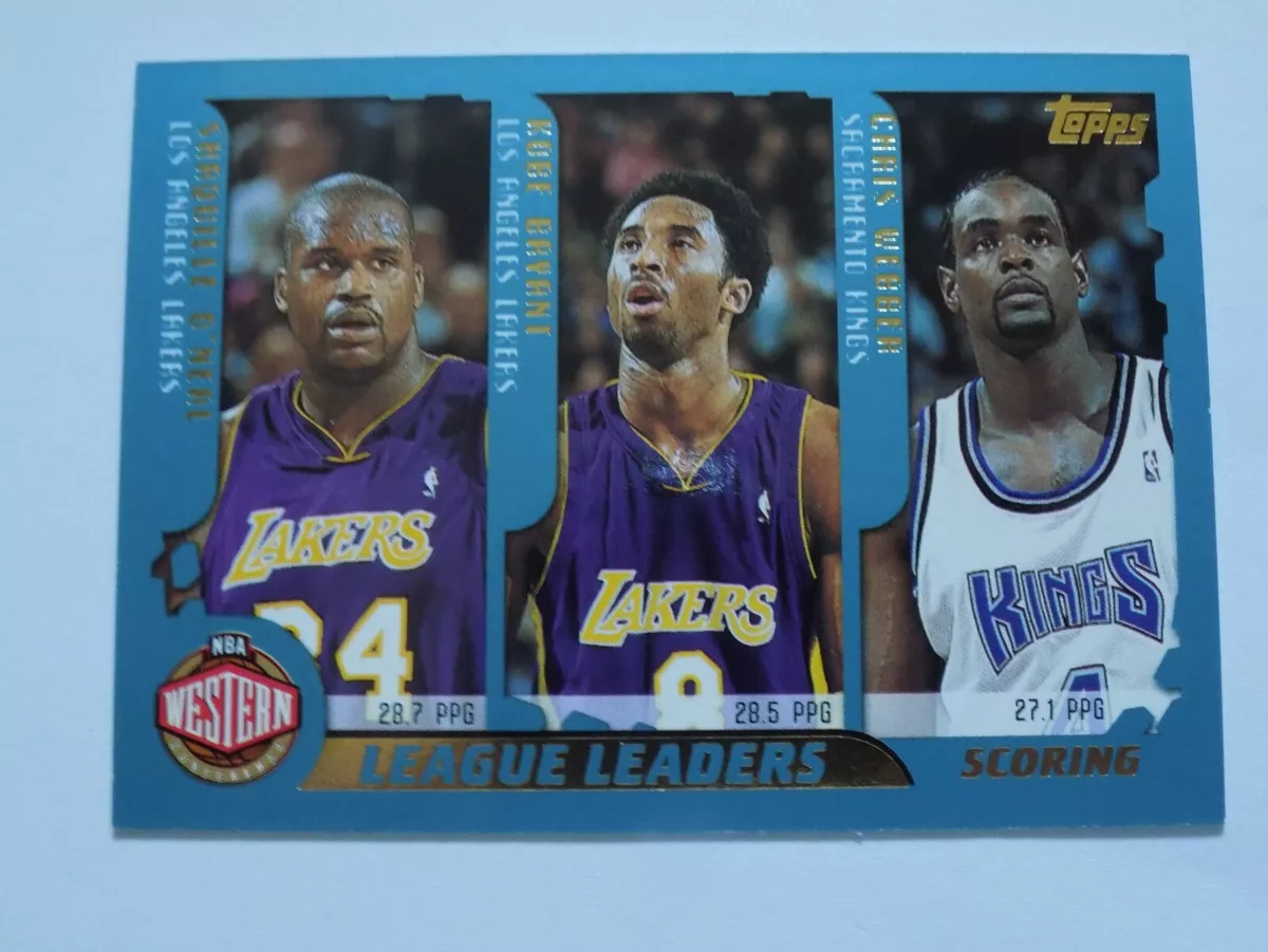 2001 02 Topps League Leaders Scoring Card 215 Kobe Bryant Shaq Chris Webber