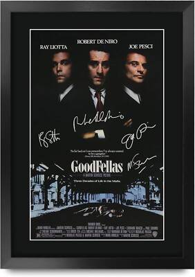 Goodfellas Movie Poster The Cast Signed 16 x 12 inch Framed Gift