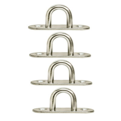 4 Pc Marine Stainless Steel T316 5/16'' Oblong Pad Eye Formed Welded Eye Pad Lift