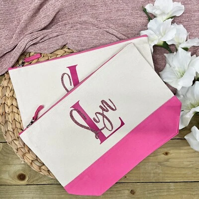 ALL TIED UP ROSA PERSONALISIERTE SCHMINKTASCHE - Weihnachts-/Geburtstagsgeschenk für ihren Glanz Initial