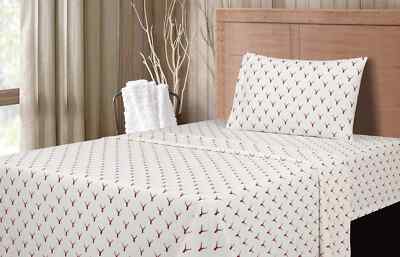 Mainstays 4-Piece Flannel Sheet Set 100% Cotton Stags Warm Soft Size Full