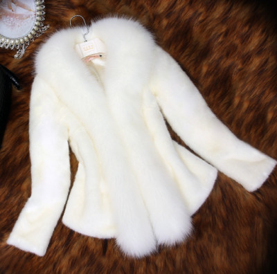 Womens Faux Fur Coats Slim Warm Short Jacket Fashion Winter Elegant Parka Casual