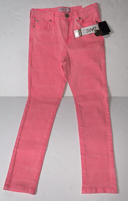 NWT Celebrity Pink Girls Colored Denim Sz 12 Mid Rise Bright Pink Ankle Skinny
