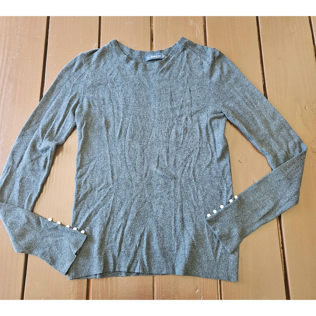 Zara sweater with pearl clearance cuffs