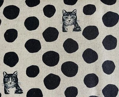 KOKKA Cat - Cat Cotton Linen Canvas - NekoNoe Echino - Japanese Fabric