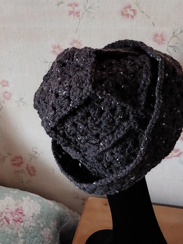 Bonnet En Laine Mélangée Crocheté Main - Photo 2/4