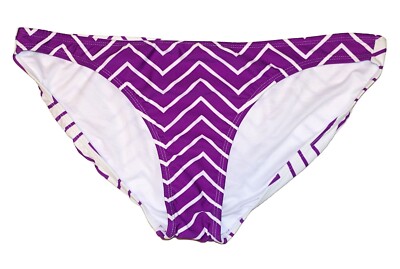 OP White Purple Chevron Women's Juniors Swimsuit Bikini Bottom (XL