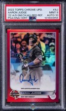 2022 Aaron Judge PSA 9 10 Topps Chrome Updt 22 All Star Game Auto Red Ref 3/5