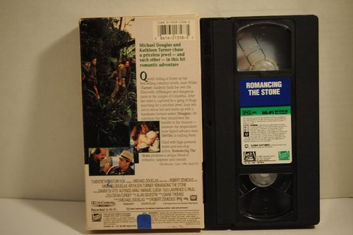Romancing the Stone, Michael Douglas, Kathleen Turner, Adventure Movie, VHS tape - Picture 2 of 3