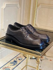 New Mens Lace Up Oxfords Shoes Cowhide Leather Rivets Black Formal Leather Shoes