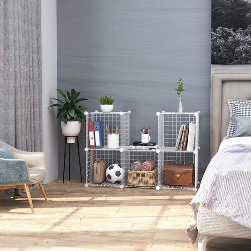 Metal Cube Storage Organizer - 6-Cube Modular Shelves for Home, Office, Closet - Picture 7 of 10