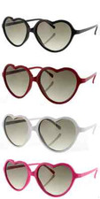 Large Oversized Thin Frame Lovely Heart Shaped Womens Fashion Sunglasses