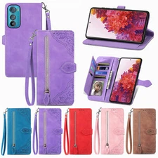 For Moto G Play 2024 G Stylus 2023/2022 5G/4G Magnetic Zipper Wallet Phone Case