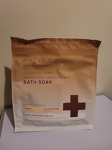 Pursoma Sweat It Out Body Bath Soak, Ginger Blood Orange Sea Salt, 3 lbs (48 oz)