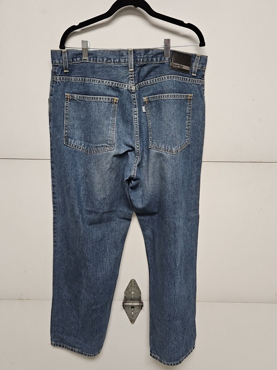 Vtg Levi's SilverTab Jeans Mens 34x30 Baggy 90s Skater Denim Blue