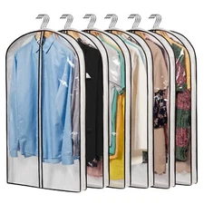 Hanging Garment Bag - Clear Dress Covers, Gusseted, 4" Depth - for Suits, Shirts