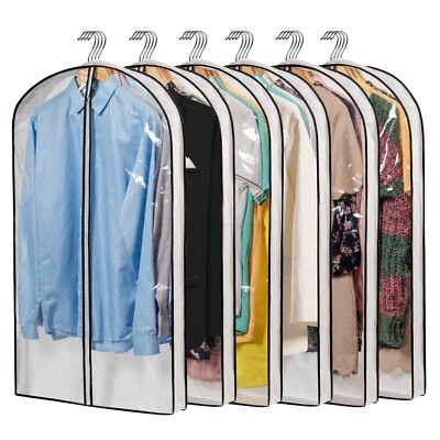 Hanging Garment Bag - Clear Dress Covers, Gusseted, 4'' Depth - for Suits, Shirts