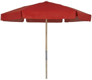 Patio Umbrella 7 5 Ft Fiberglass Pole In Ash Wood With Red Vinyl Coated Weave 847998011096 Ebay