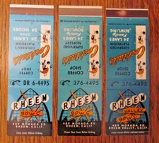 RHEEM VALLEY BOWLING MATCHBOOK COVERS: RHEEM VALLEY, CALIFORNIA MATCHCOVERS -C2