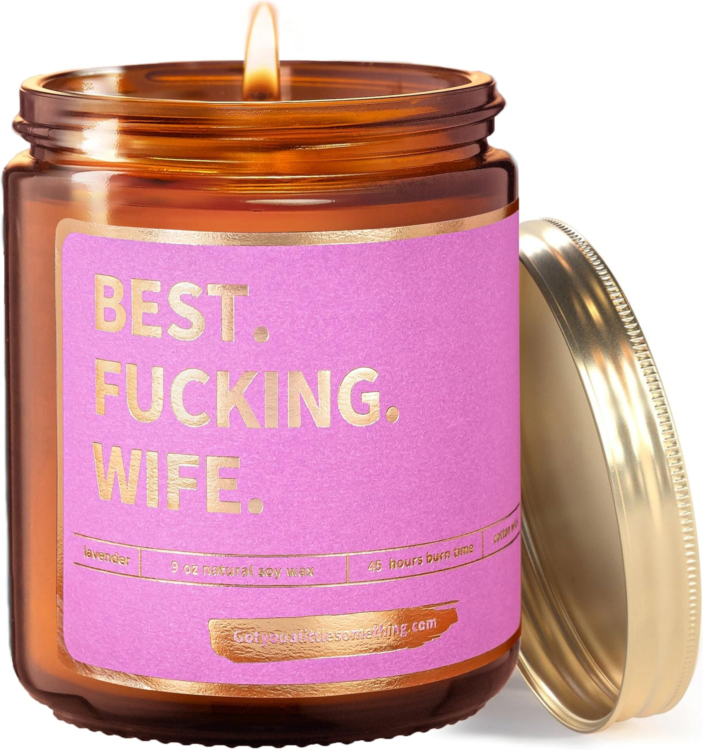 Wife Gifts - Lavender Vanilla Soy Candle for Wife ; Funny Gift for Christmas Val
