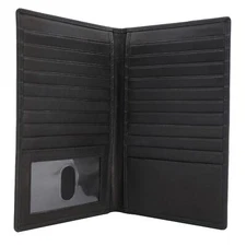 Genuine Leather Long ID and Credit Card Security Wallet with RFID Protection