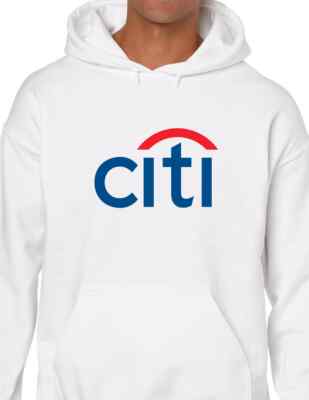 Citi Bank Logo Hoodie American Financial Institution Pull over Hooded Sweatshirt