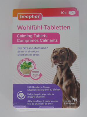 BEAPHAR CALM RELAXING TABLETS FOR ALL SIZE DOGS MADE IN NETHERLANDS 10 TABLETS