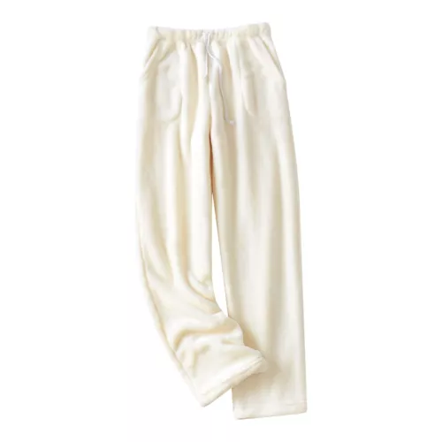 Damen Fleece Pyjamahose Fuzzy Lounge Hose Warm Flauschig Nachtwäsche Hose - Bild 4 von 22