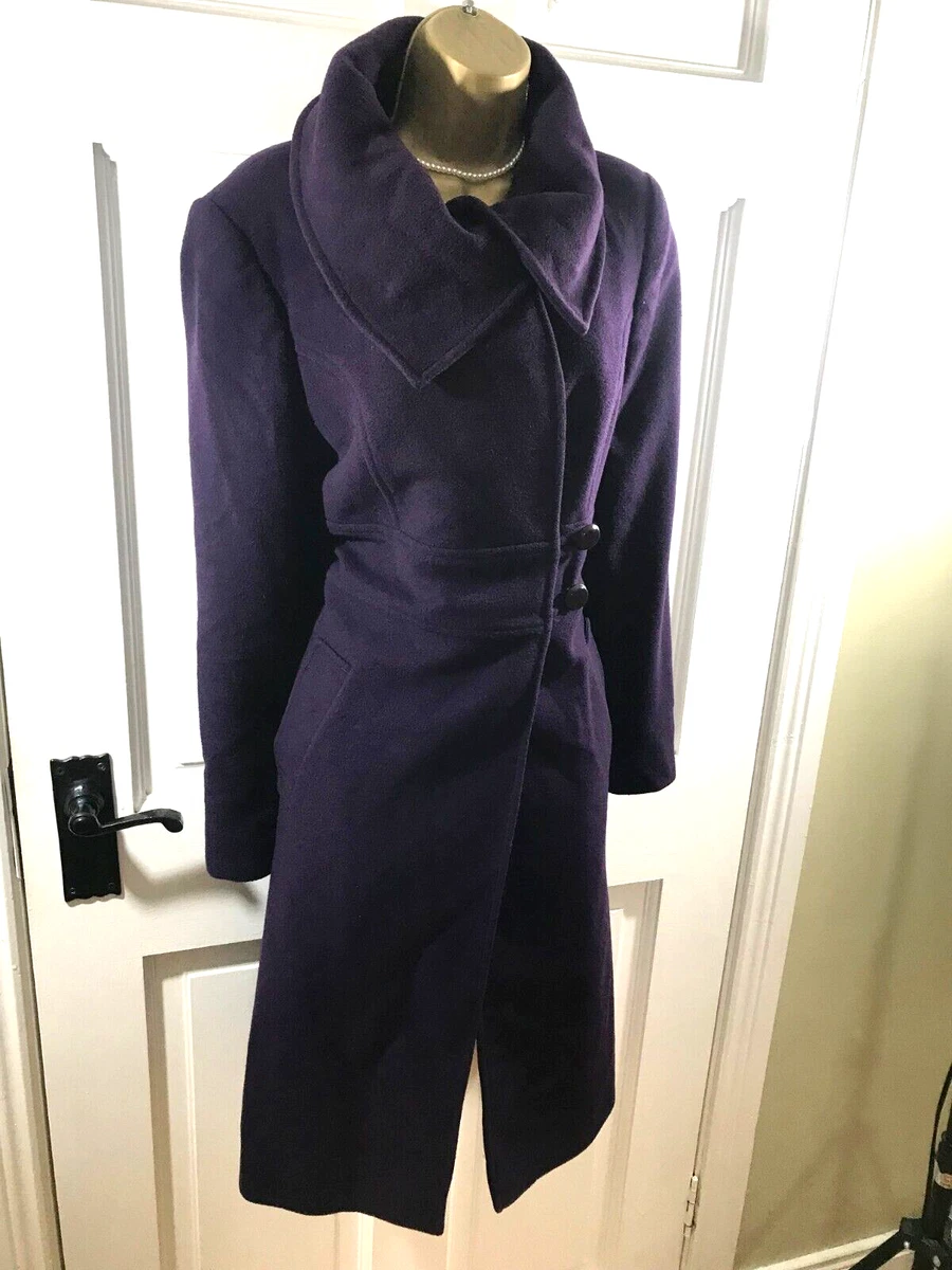 Dark purple hot sale wool coat