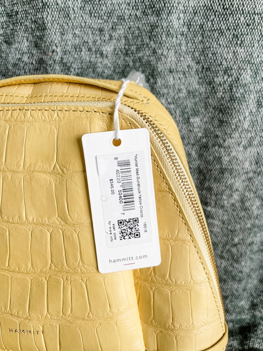 NWT Hammitt Hunter Medium Sunstruck Yellow Crocco Leather 