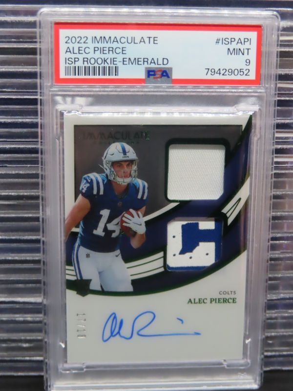 Alec Pierce Panini Immaculate Collection Immaculate Signature Patches Rookie #ISPAPI Emerald