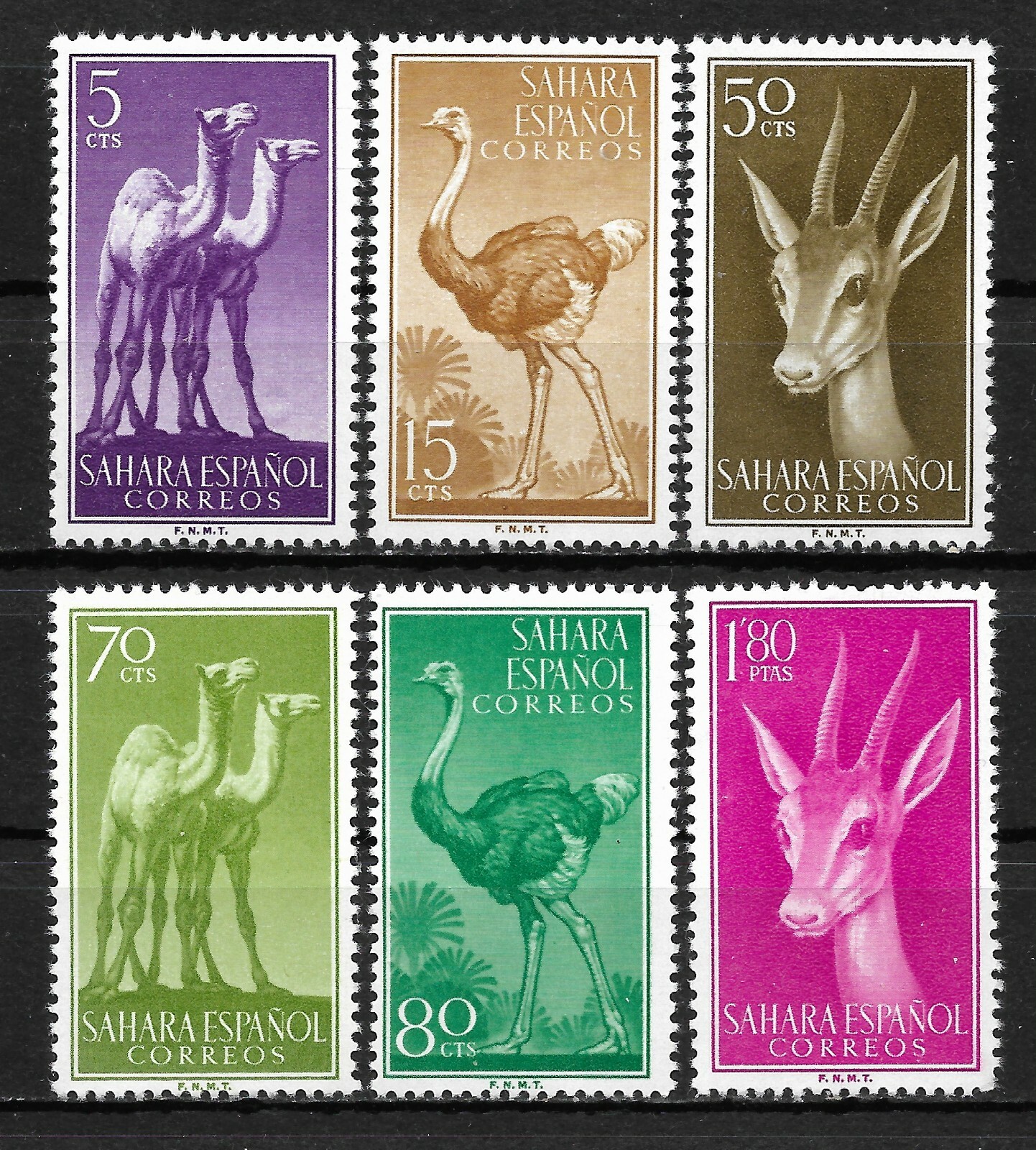 SAHARA ESPAÑOL 1957. Serie completa 6 sellos nuevos** (8022°