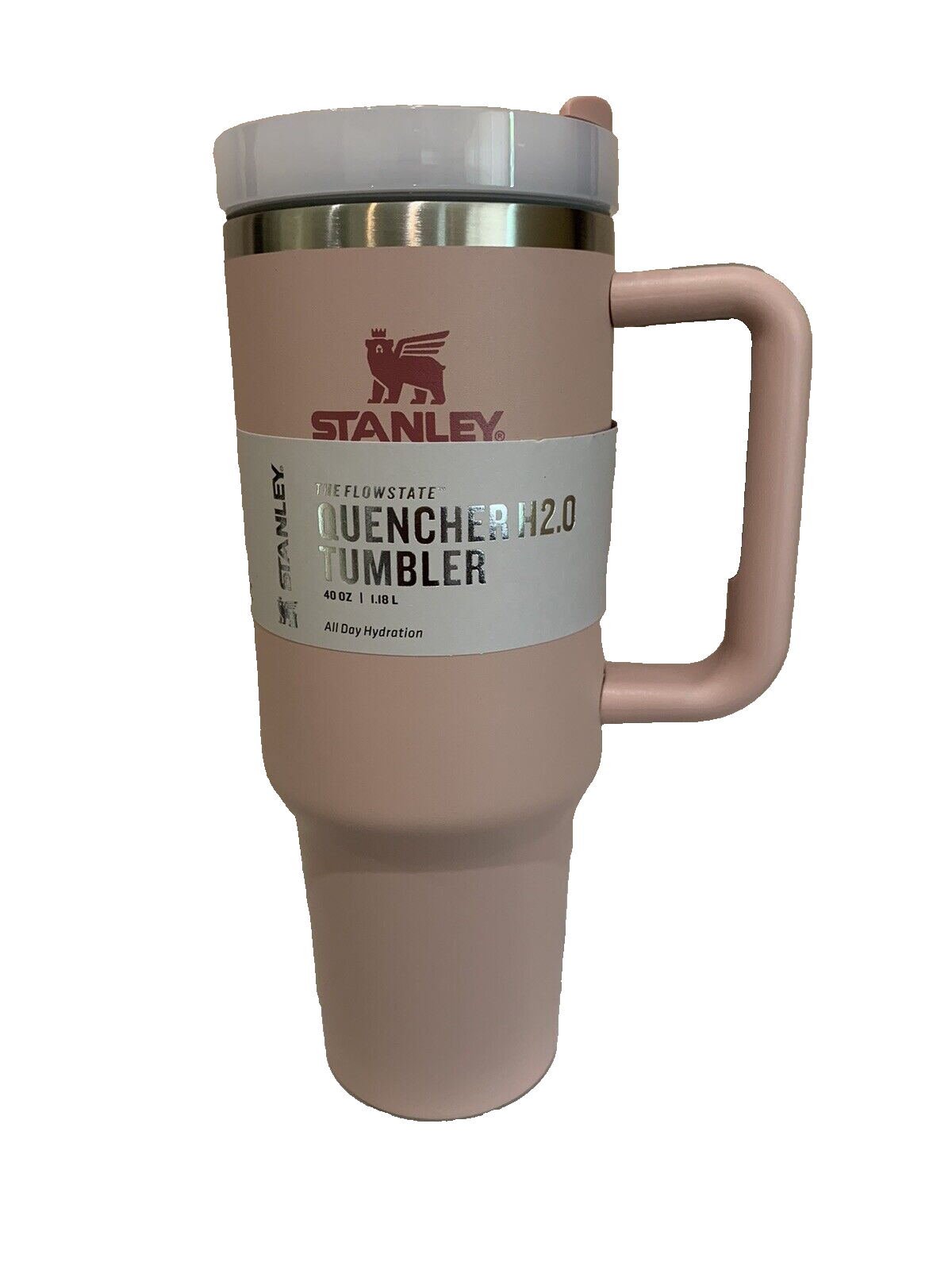 Stanley Cup Large 40oz Light Pink Quencher H2.0 FlowState Tumbler NEW-image