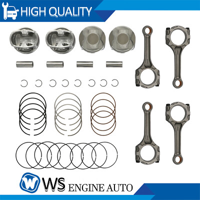 Pistons w/ Rings Connecting Rods For 09-16 Scion TC Toyota Rav4 Camry 2.5L 2ARFE