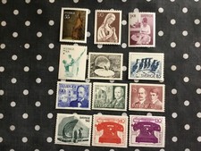 Suède petit lot de 12 timbres la plupart sans gomme