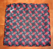 Vintage Brioni 100 Silk Navy Red Geometric Print Pocket Square Handkerchief