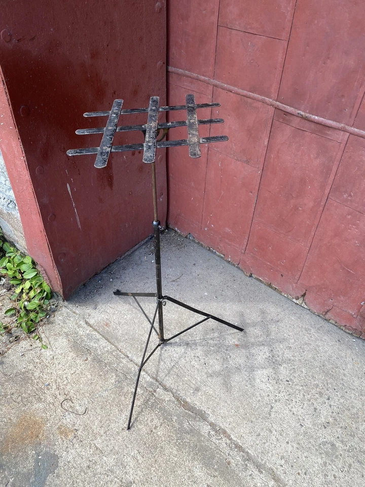 Antiguo soporte industrial para plantas de hierro fundido plegable flor jardín iglesia Foto 4 de 4