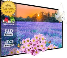 180 Inch Outdoor Projector Screen,  HD 16:9 Large Folding Portable Home Theater
