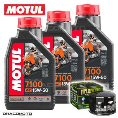 Aprilia Shiver 750 2008-2017 Tagliando Olio Motul 7100 4T 15W-50 3 litri filtro