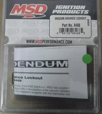 MSD 8468 Diatributor vacuum Advance Eliminator, For MSD Distributors
