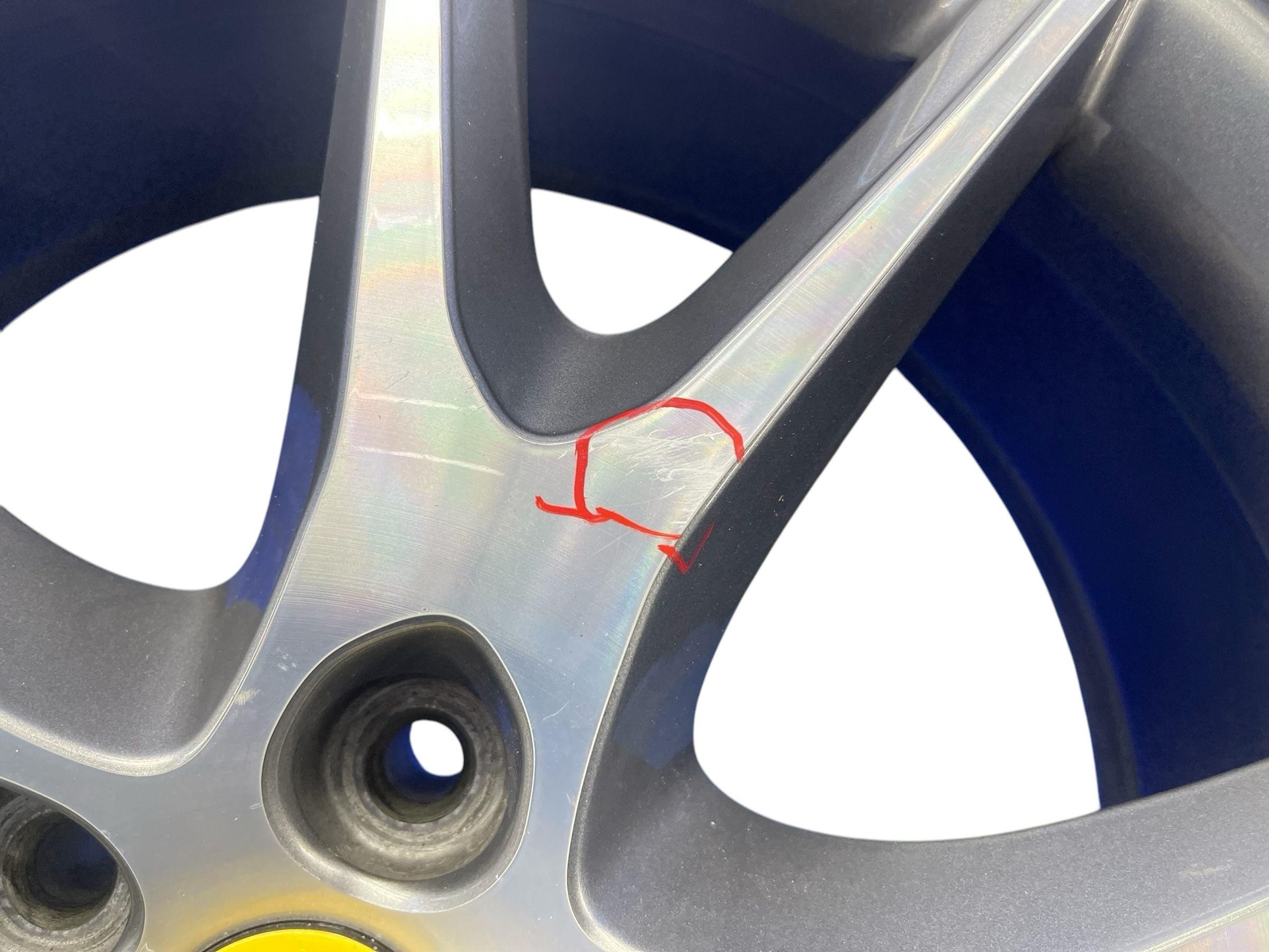 2008-2014 FERRARI CALIFORNIA 20X8 FIVE Y SPOKE WHEEL RIM SILVER *CURB RASH*