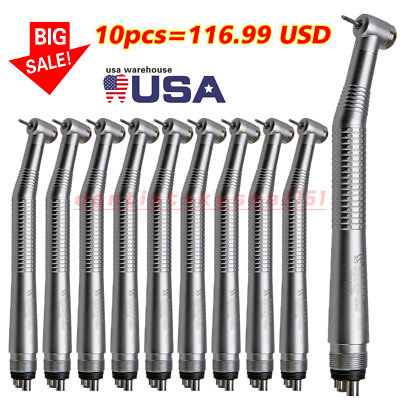 10 Pcs Seasky NSK PANA MAX Style Dental High Speed Turbine Handpiece Push 4Hole