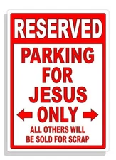 Personalized Parking Sign Wall Decal Metal Sign No Parking Customized for JESUS