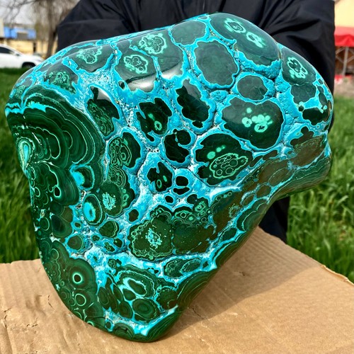 23.80LB Polished Gem Silica Chrysocolla Malachite Specimen Freeform Rare - 第 2/12 張圖片
