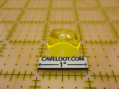 Translucent Yellow with White d3 Gem Style Die - Roleplaying tabletop Dice Games