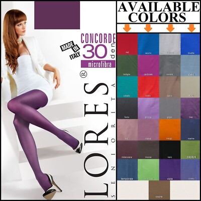 Lores Concorde elastic matte solid color microfiber pantyhose tights 30 Den