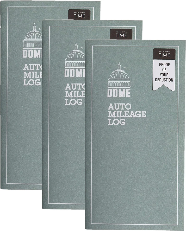 DOME PUBLISHING COMPANY, INC. 3 Set- Dome Auto Mileage Log, Undated, 32 Forms [Set of 3]